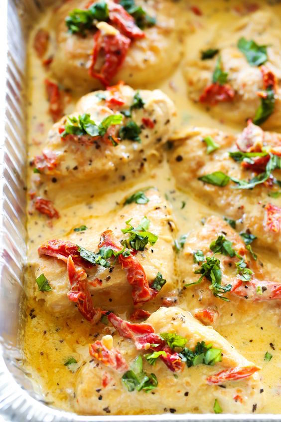 A delicious and creamy chicken recipe that is loaded with amazing flavor! The sun dried tomatoes and basil truly make this meal outstanding!