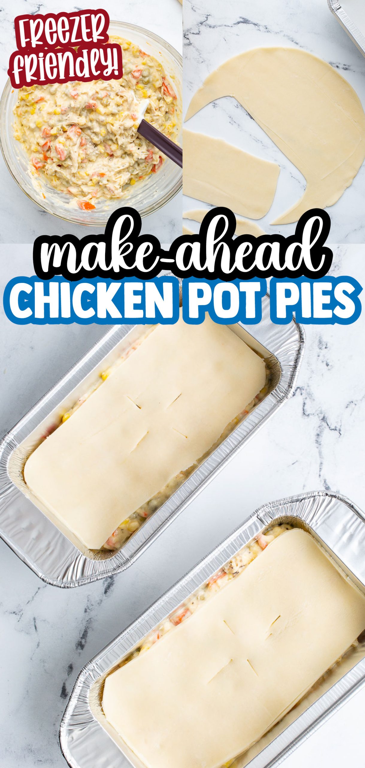 These mini pot pies are freezer-friendly, or you can bake them for dinner tonight!
