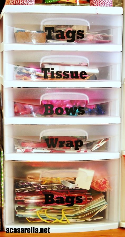 I need to do this for the closet downstairs. Organize wrapping supplies for easy access. 