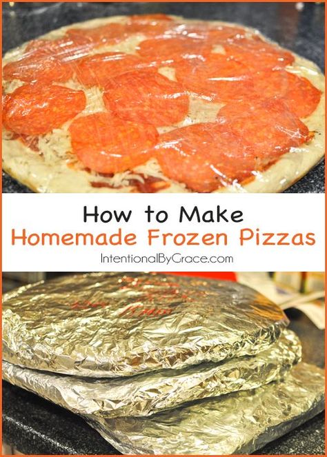 How to make homemade frozen pizza for an easy meal! I love easy freezer meals!