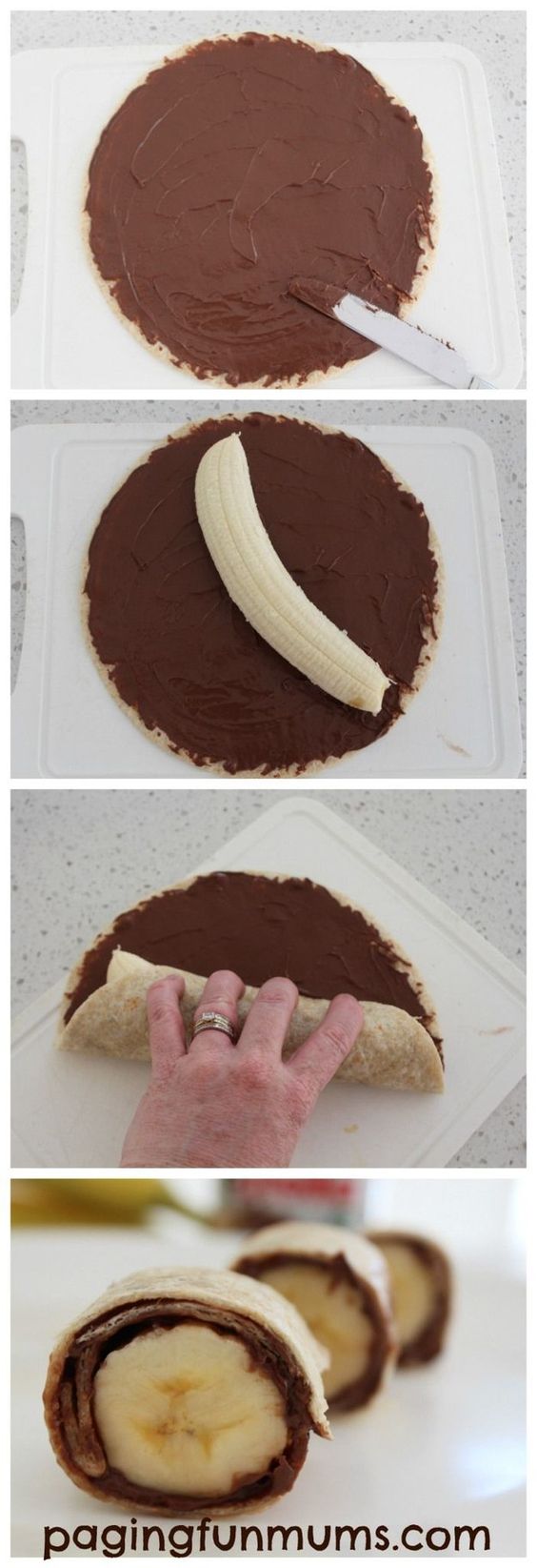 Nutella & Banana Sushi - cute, quick, and easy! 