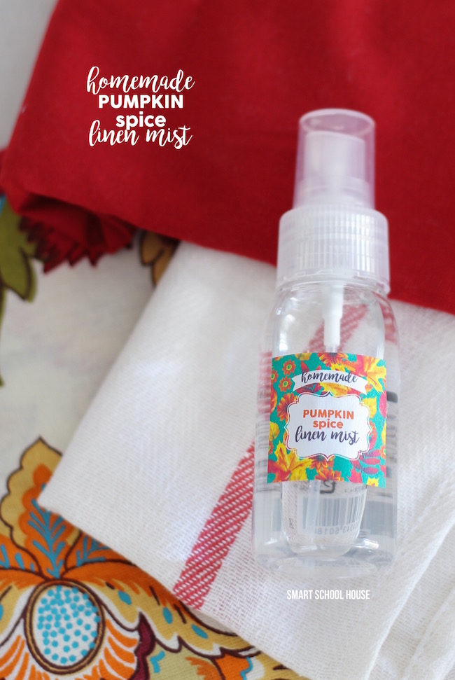 3 ingredient Pumpkin Spice Linen Mist - Infuse your home with the scent of fall with this DIY air freshener and linen spray filled with pumpkin spice!