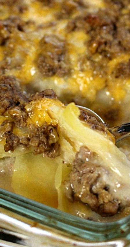 This Hamburger Potato Casserole is the perfect comfort food and pleases even the pickiest eaters! Cheesy potatoes and beef. 