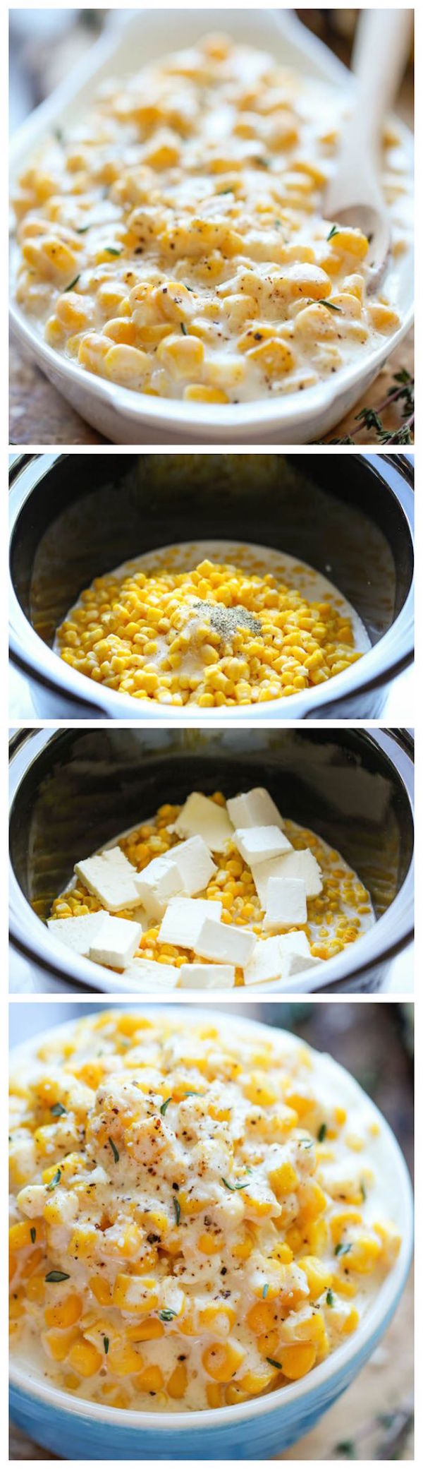 Slow Cooker Creamed Corn - So rich and creamy, and unbelievably easy to make with just 5 ingredients. Doesn't get easier than that!