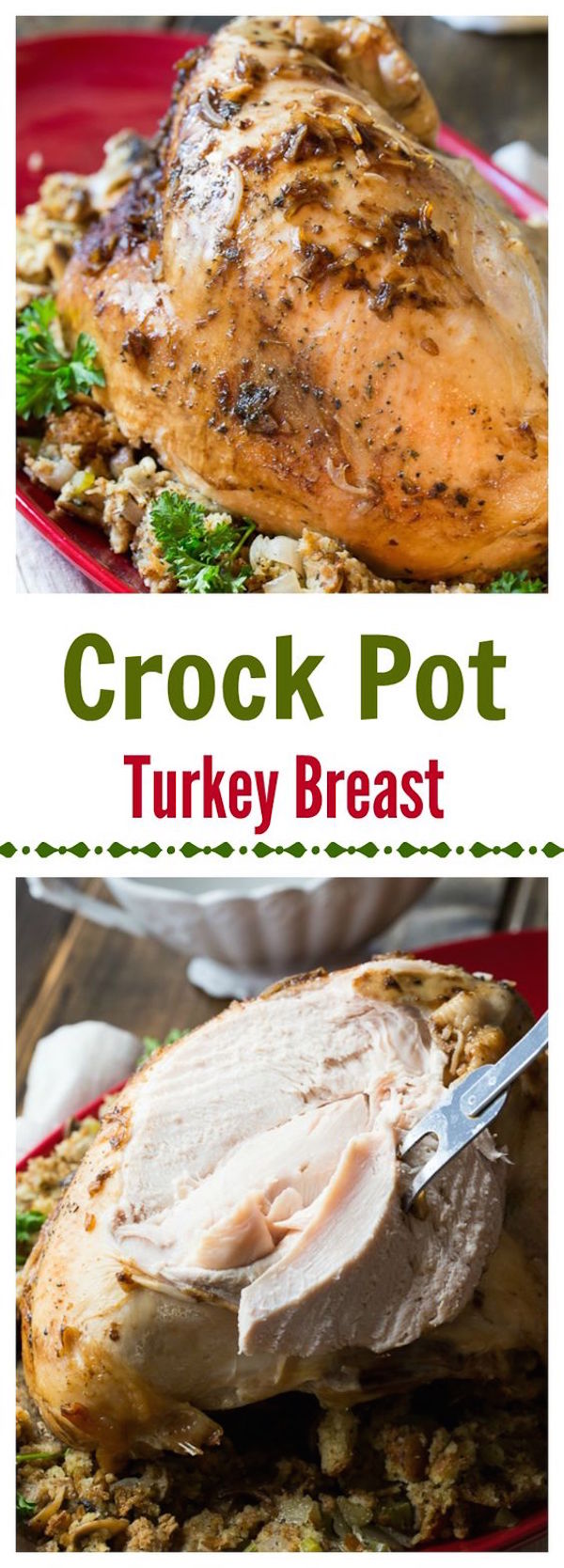 Cooking a moist and flavorful turkey becomes a breeze with this easy Crock Pot Turkey Breast recipe. A gravy can be made in just minutes