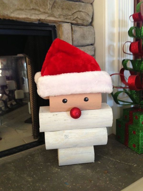 Wooden Santa made from landscape timber!