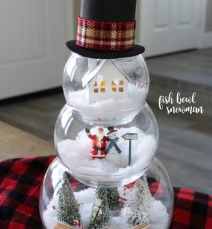 Fish Bowl Snowman Craft for a Christmas decoration. ADORABLE! Make a little Christmas scene in each bowl.
