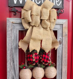 How to make a picture frame wreath. A DIY rustic picture frame Christmas wreath idea for the holidays.