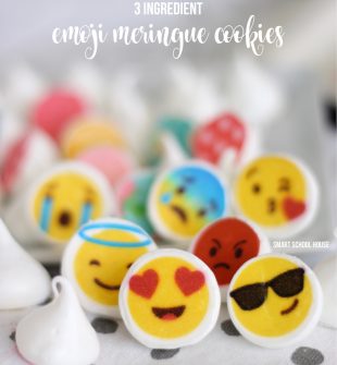3 ingredient and fat-free emoji meringues. ADORABLE!