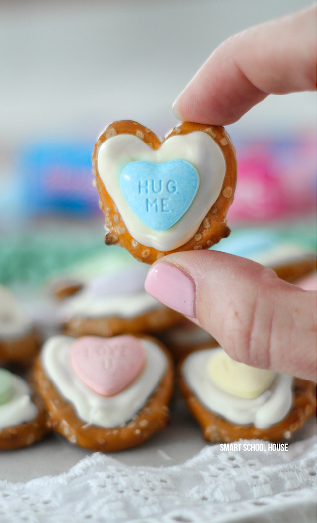 Pretzel Hearts - How to make hearts on regular pretzels for Valentine's Day!