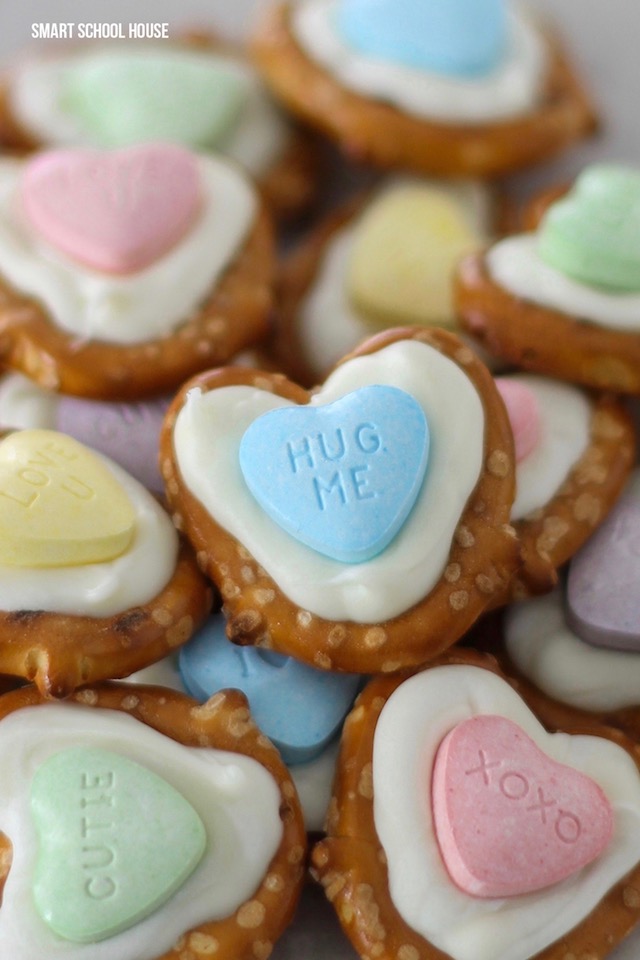 Pretzel Hearts - How to make hearts on regular pretzels for Valentine's Day!