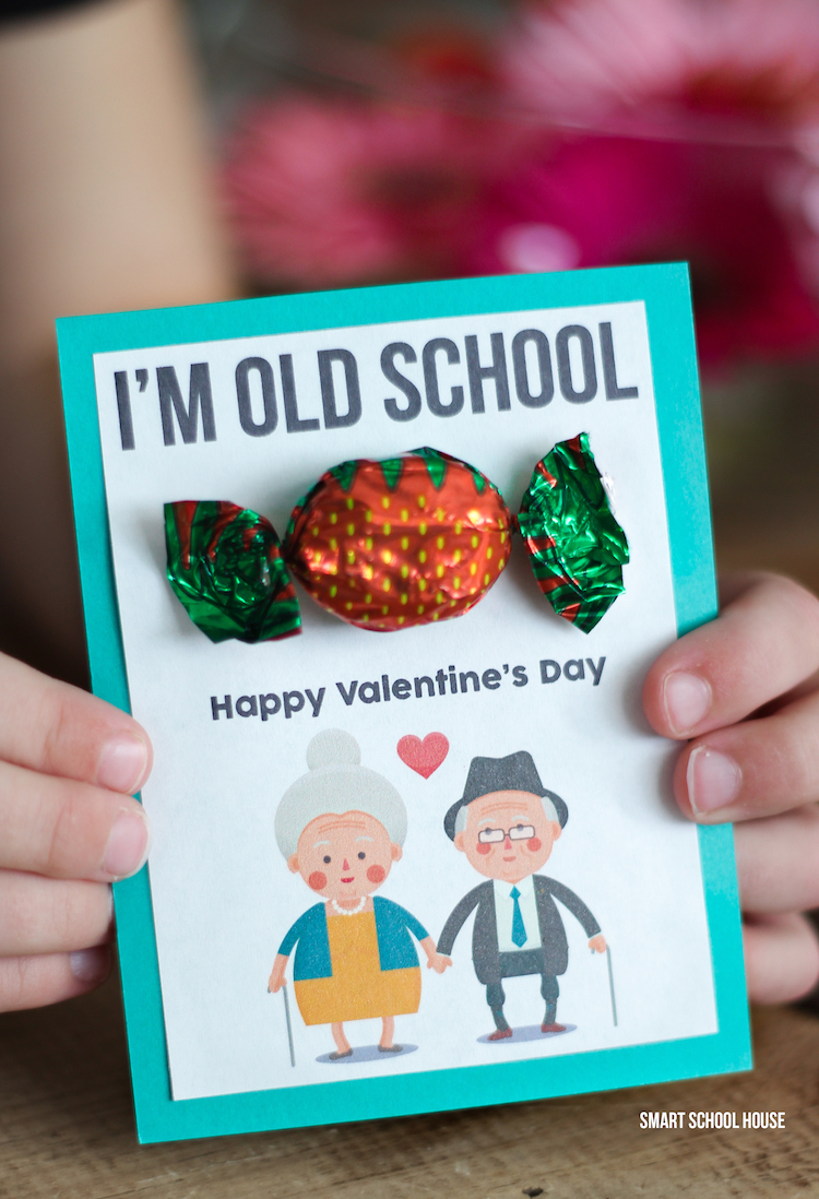  Get the printable DIY Valentine's Day card here. You'll have to ask your grandma where she gets those strawberry candies though (kidding!).