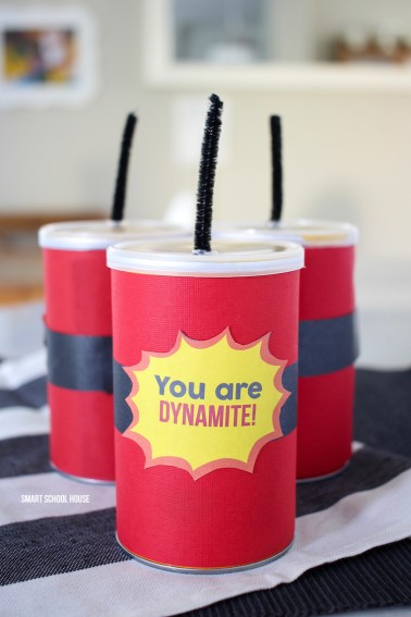 You Are Dynamite Pringles Can gift! ADORABLE! An easy Valentine's Day idea, kids party treat, or end of year gift for kids.
