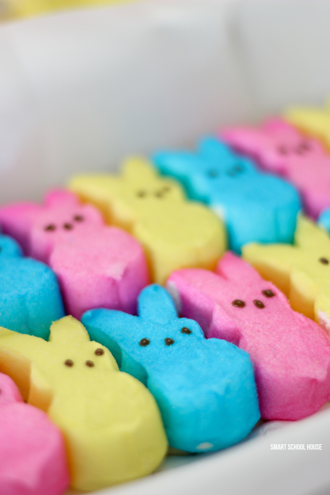 Layered Peeps Cookie Bars! Fluffy, loaded, and delicious Easter Dessert recipe idea. 