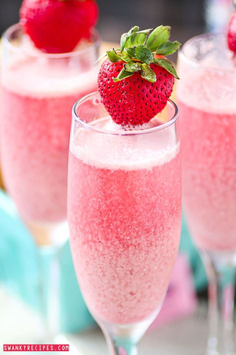 Strawberry Cream Mimosa: With its bright pink color, this sweet and creamy drink will match all of your Easter decor.