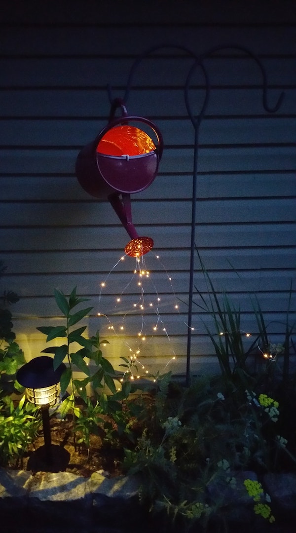 Glowing Watering Can with Fairy Lights seen on Smart School House