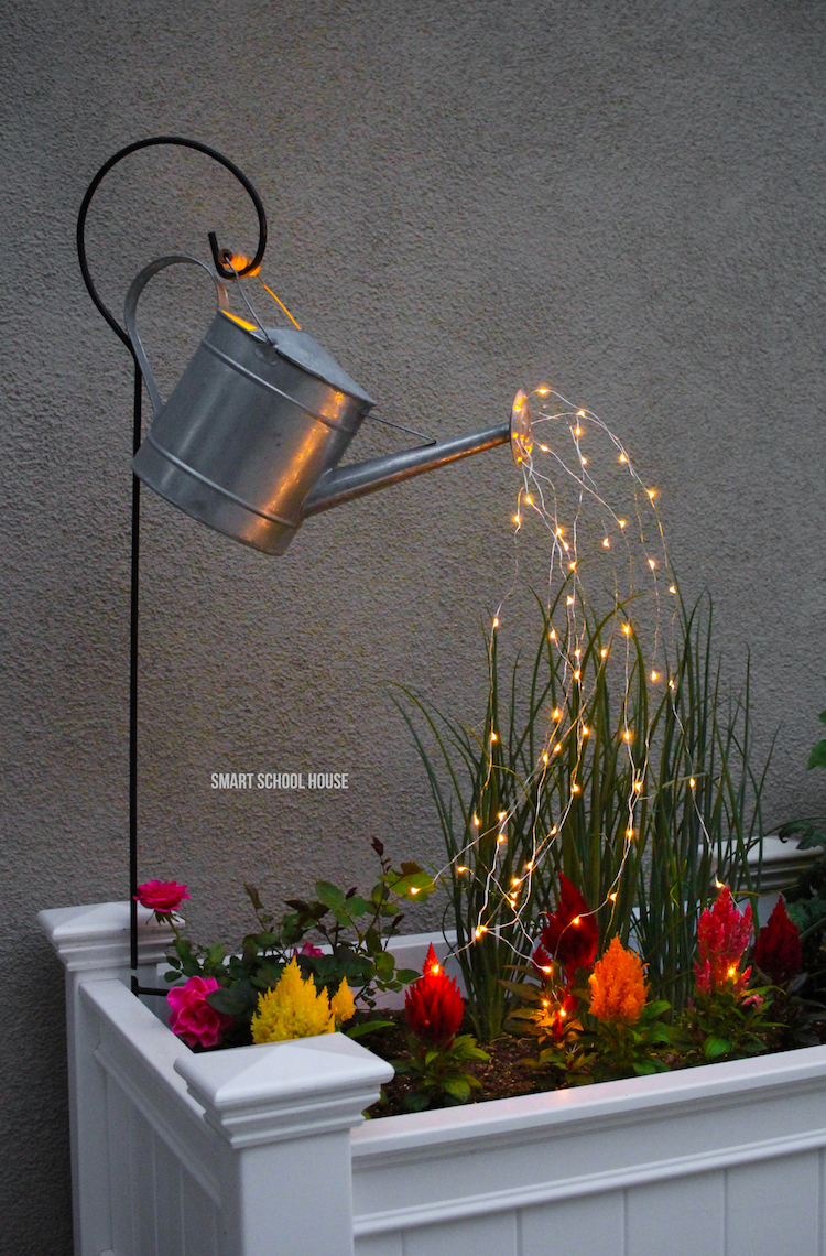 Glowing Watering Can with Fairy Lights - How neat is this? It's SO EASY to make!