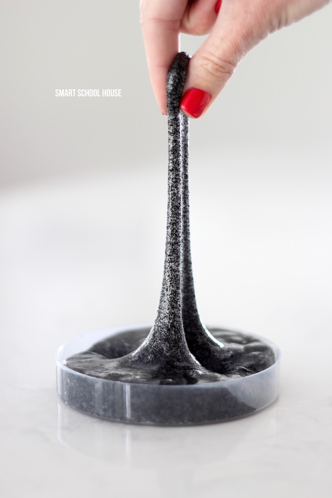 BLACK SAND SLIME! Sand Slime - made with only 3 ingredients (and NO food coloring)!