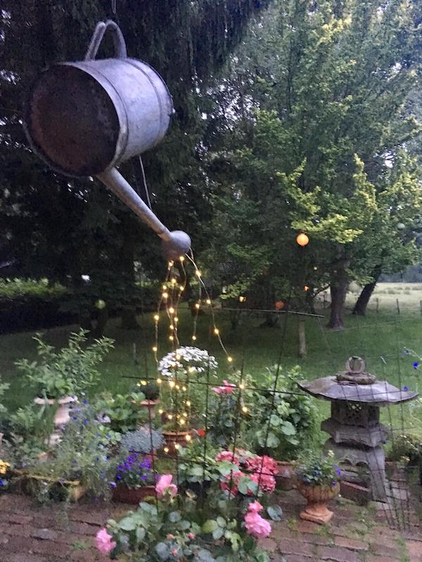 Watering can with lights