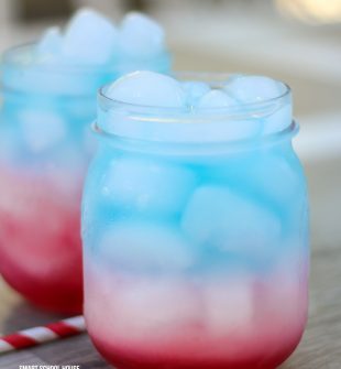 How to Make a Red, White, and Blue Drink for the 4th of July or any patriotic celebration! This red, white and blue layered drink can be made for kids too!