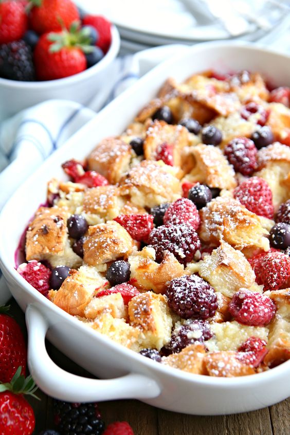 This Berry Croissant Bake combines buttery croissants, cream cheese, eggs, and berries to create the most delicious breakfast bake. Prepare it the night before and just pop it in the oven for an easy