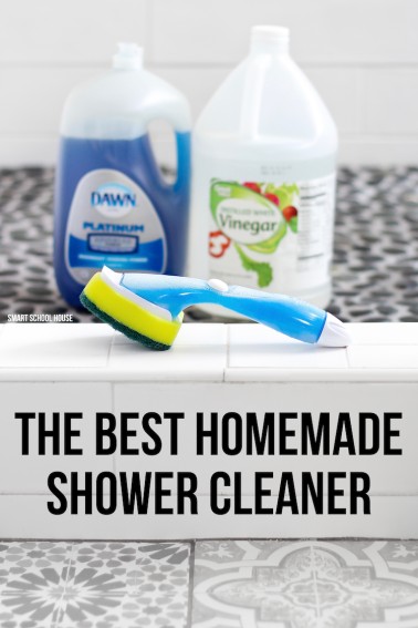 The Best Homemade Shower Cleaner - Try the best 2 ingredient homemade shower cleaner on tough soap scum or for daily shower cleaning. IT WORKS!