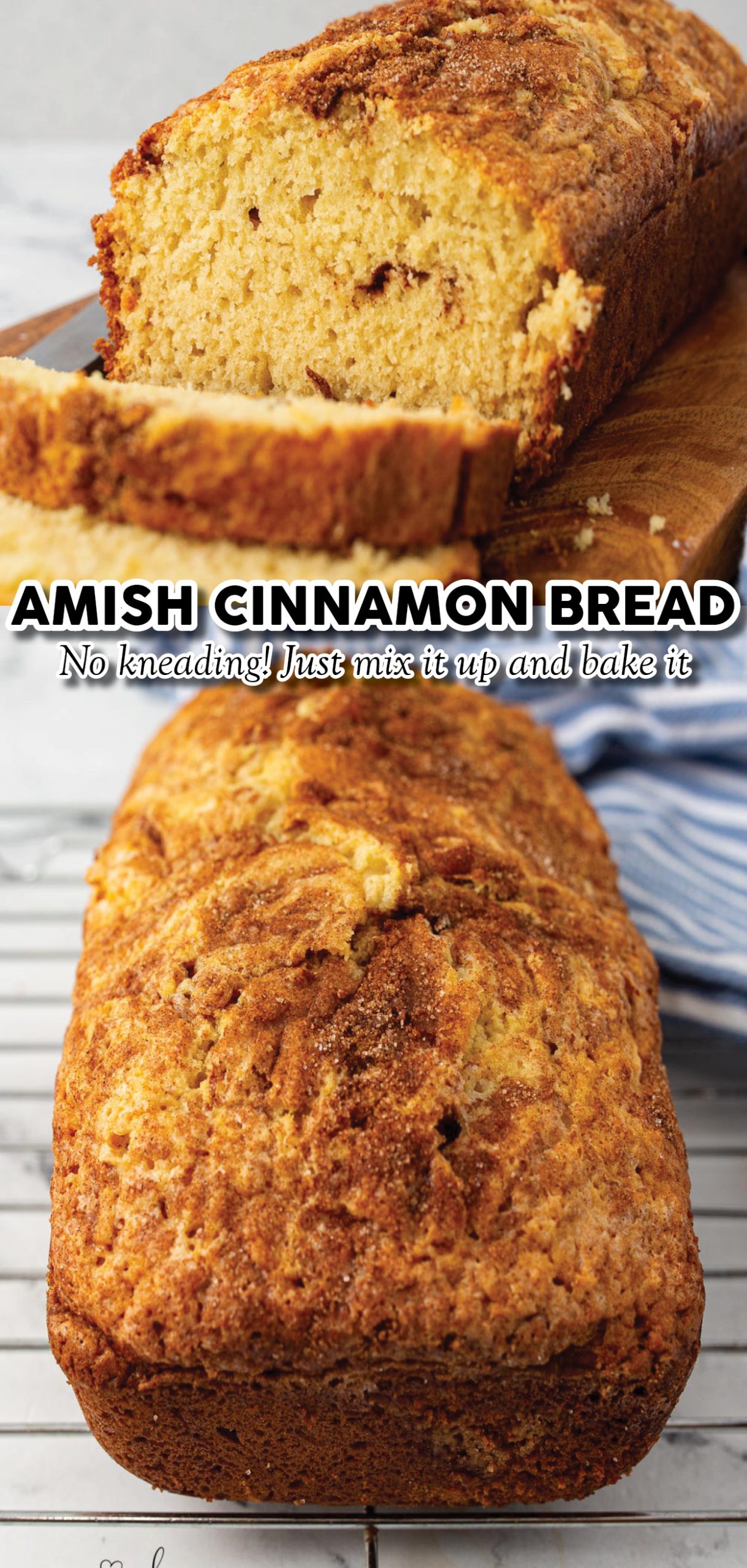 Bakery Style Amish Cinnamon Bread! No kneading, you just mix it up and bake it:)