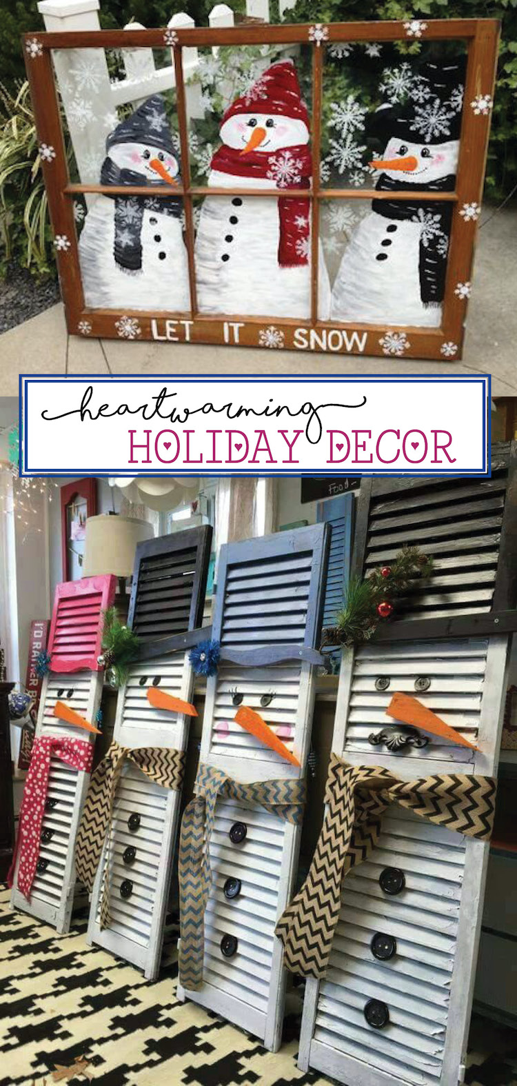 Rustic Holiday Decor - easy, inexpensive, and beautiful DIY rustic holiday decor ideas: wood pallets, reclaimed wood, and farmhouse style holiday decor.