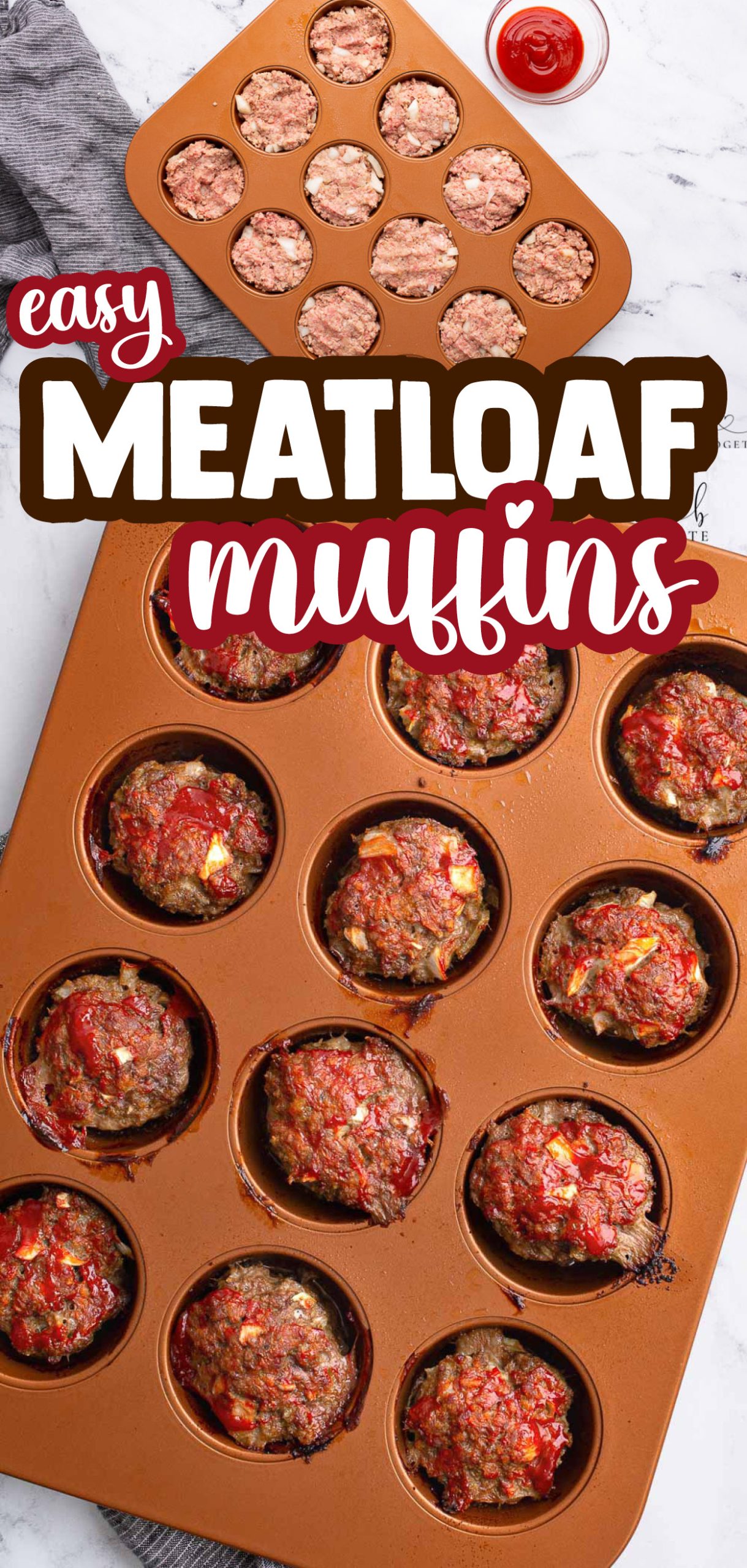 This freezer-friendly meatloaf recipe is definitely one to keep! Mini Meatloaf Muffins made in a muffin tin are easy to make and quick to bake, plus the leftovers are delicious!