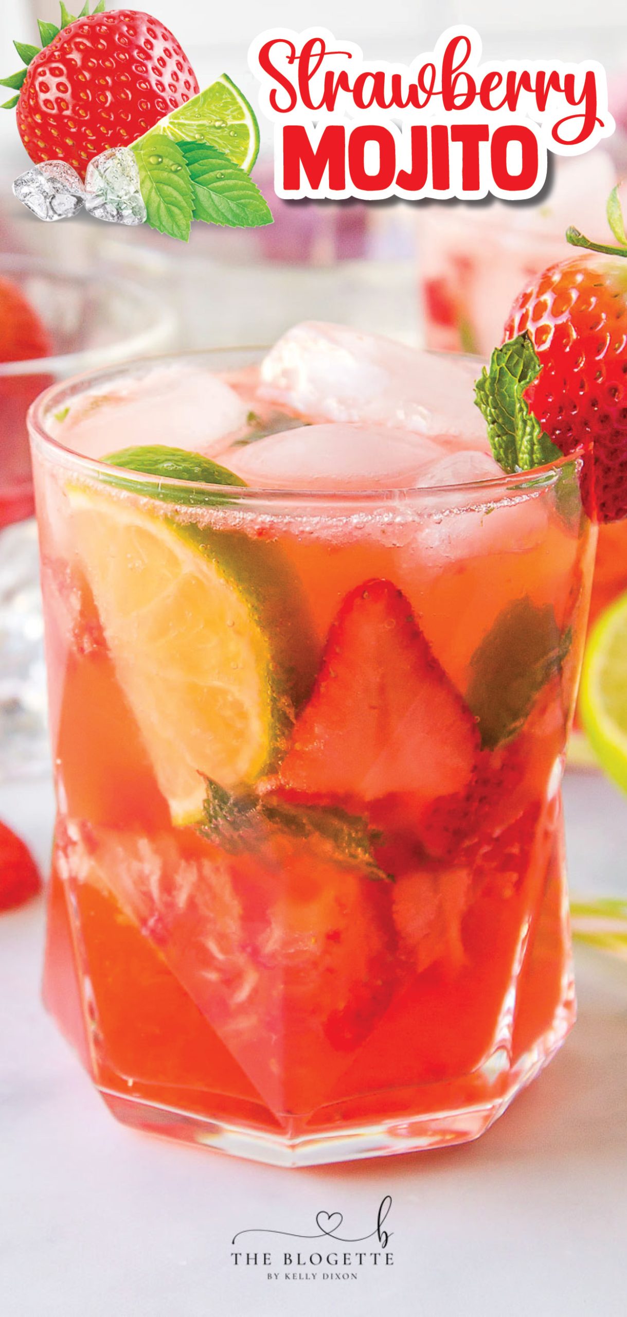 A Strawberry Mojito is a gorgeous, yet, simple twist on a traditional mojito! Strawberries, rum, lime, simple syrup, and mint.