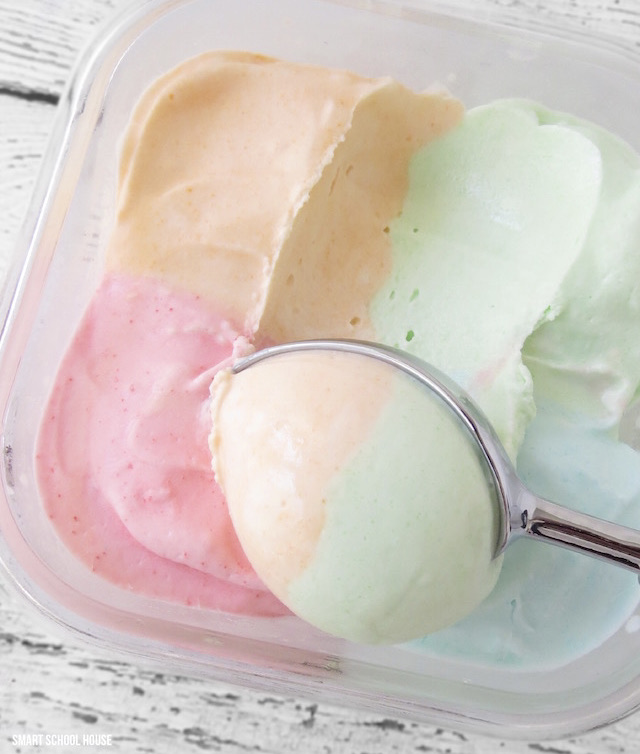 Delicious Jello ice cream that you can make at home with or without an ice cream maker. This ice cream uses only 4 ingredients and is so delicious and creamy it will become a regular favorite on these warm, summer days. #icecream #jelloicecream #homemadeicecream #dessert #creamy #easy #smartschoolhouse
