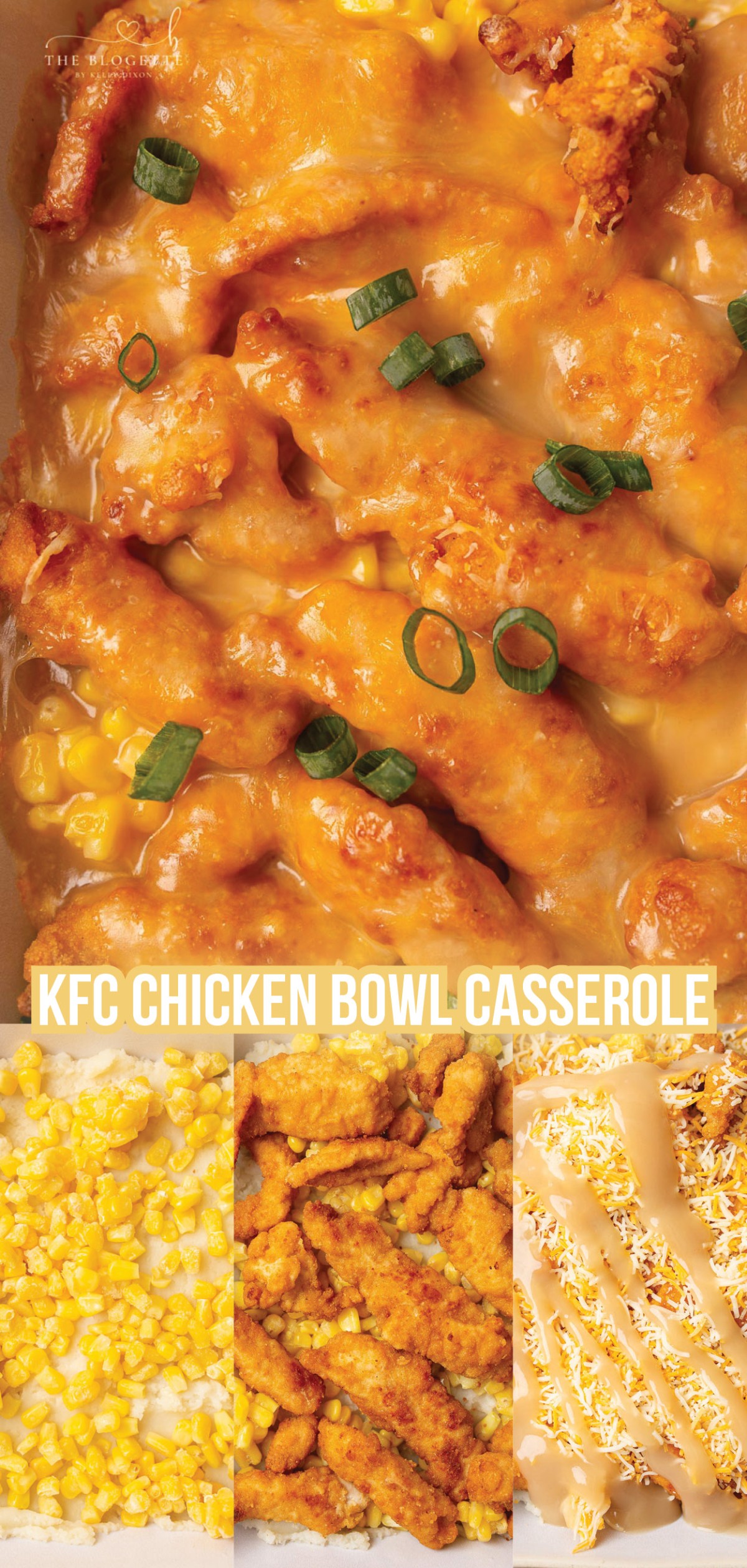 KFC Chicken Bowl Casserole This KFC Famous Bowl Casserole has become a huge hit in our house and is SUPER easy to make. It's a great recipe for kids to help with too! 