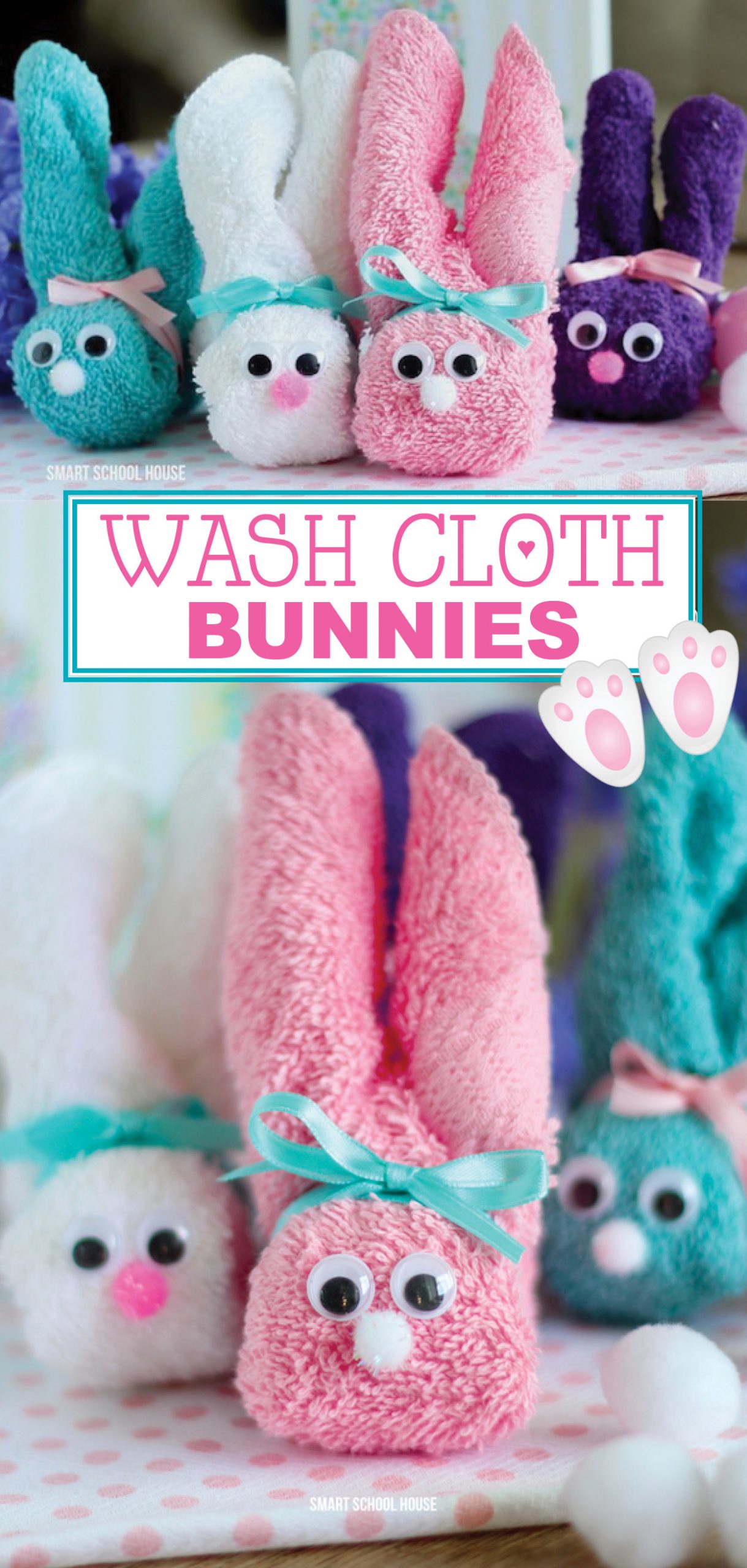 How to make a Wash Cloth Bunny - great for Easter! They are also called boo boo bunnies and you can put ice cubes in them to help soothe boo boos!