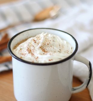 Homemade crock pot pumpkin latte. This recipe is EASY to make and is my go-to drink when entertaining in the fall or winter. Made with REAL ingredients. Everyone loves it. Copycat Starbucks pumpkin spice latte recipe in a crock pot. #pumpkinspice #crockpot #slowcooker
