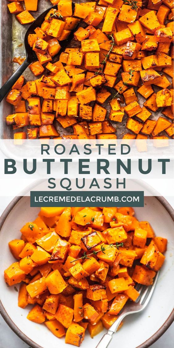Roasted Butternut Squash makes an excellent fall baked side dish. So easy and healthy, this savory squash is a delicious vegetable side you’ll want to make again and again.