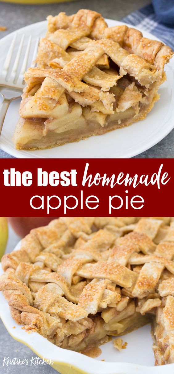 This classic apple pie recipe makes the BEST old fashioned apple pie from scratch! This easy pie has a flaky, buttery pie crust and a sweet homemade apple pie filling. With simple directions for how to make apple pie, including which type of apples to use. Perfect for the holidays!