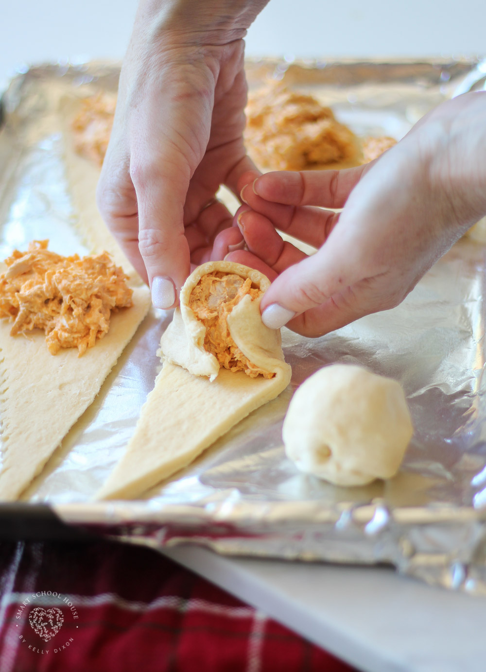 BUFFALO CHICKEN ROLL UPS - Serve up a classic Buffalo chicken appetizer with a crescent twist on Game Day! These could be the ultimate appetizer! #BuffaloChicken #GameDayAppetizer #SuperBowlFood #SuperBowlAppetizer #BuffaloChickenRecipe