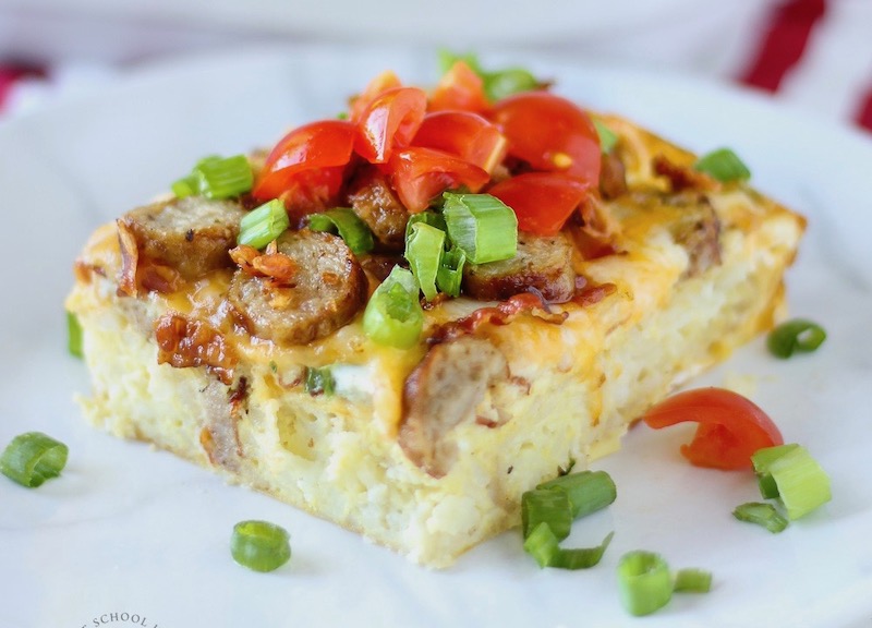  Fast, filling, and delicious. How about a wonderful and comforting hash brown breakfast casserole loaded with with bacon, sausage, and cheese? 
