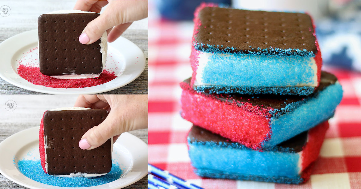 4th Of July Ice Cream Sandwich With Red White And Blue Sprinkles - ice cream sandwich hat roblox code