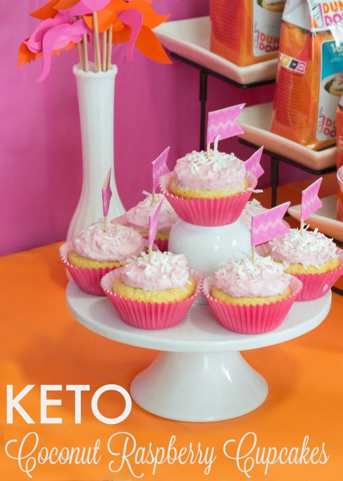 Keto Coconut Raspberry Cupcakes. These are even a hit with kids!