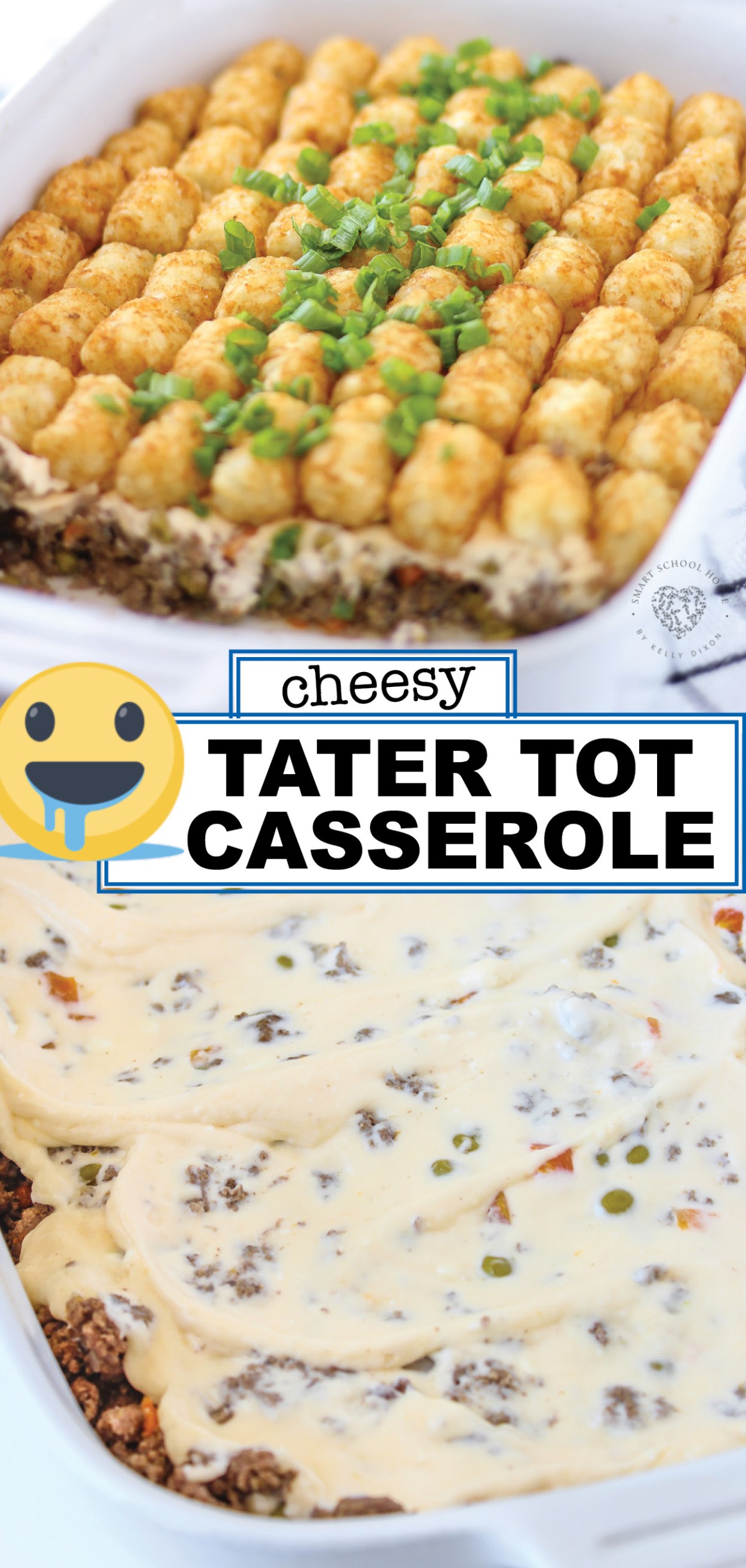 This Cheesy Tater Tot Casserole is the BEST Tater Tot Beef Casserole recipe! Layers of amazing flavor or an easy and delicious dinner any night of the week!