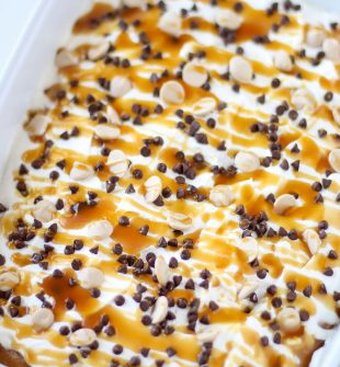 This Pumpkin Spice Poke Cake is the only poke cake recipe you will need from now until Christmas. It's soft, fluffy, and overflowing with melted cream cheese frosting and caramel.