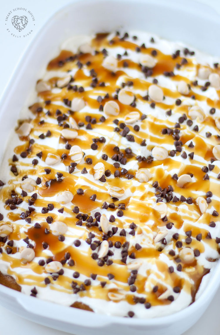 This Pumpkin Spice Poke Cake is the only poke cake recipe you will need from now until Christmas. It's soft, fluffy, and overflowing with melted cream cheese frosting and caramel.