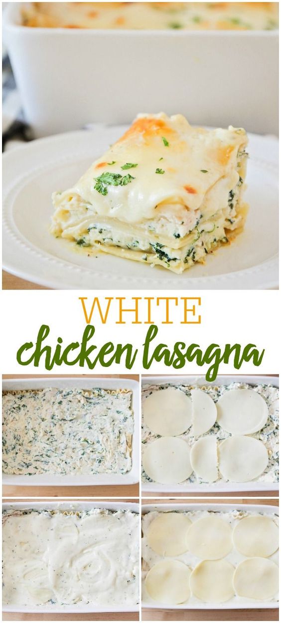 White Chicken Lasagna - Everyone Loves Lasagna! This White Chicken Lasagna version is just as delicious as classic lasagna and is filled with spinach, cheese and delicious homemade white sauce.