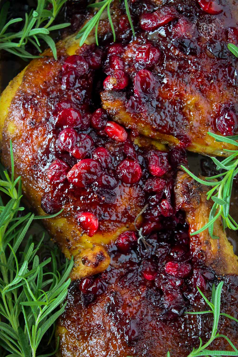 Beautifully baked chicken glazed with a delicious cranberry marinade. Cranberry Chicken is a gorgeous dinner for your Christmas table!