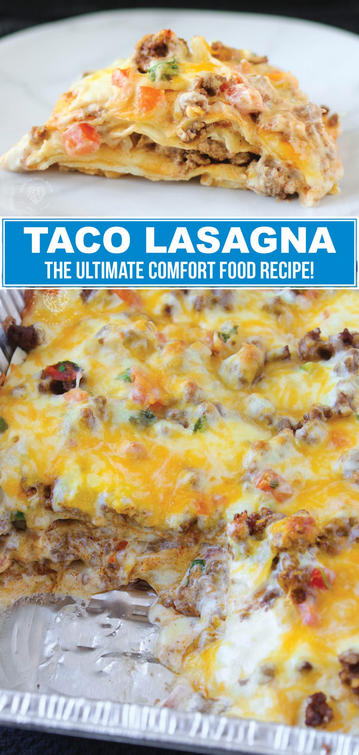Taco Lasagna is made with soft flour tortillas, seasoned taco ground beef, and pico de gallo. But the cheese is really what makes this Taco Lasagna OVER THE TOP!