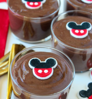 Disney Pudding Cups. An easy snack idea for a Mickey Mouse themed party!