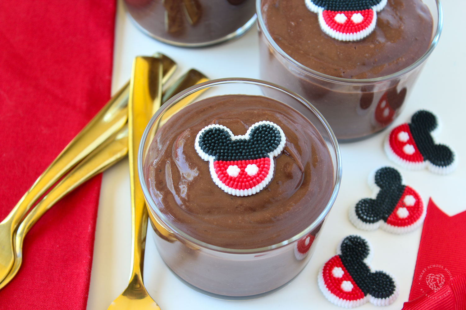 Disney Pudding Cups. An easy snack idea for a Mickey Mouse themed party!