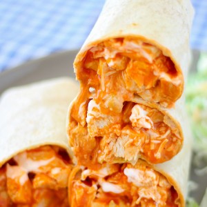 Buffalo Chicken Wraps with ranch dressing are bursting with flavor and made in just 30 minutes!