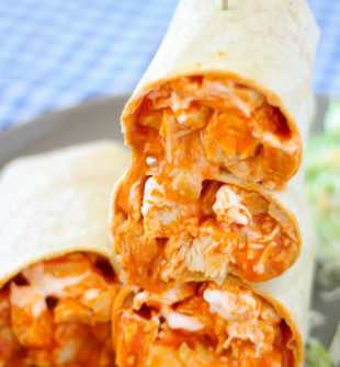 Buffalo Chicken Wraps with ranch dressing are bursting with flavor and made in just 30 minutes!